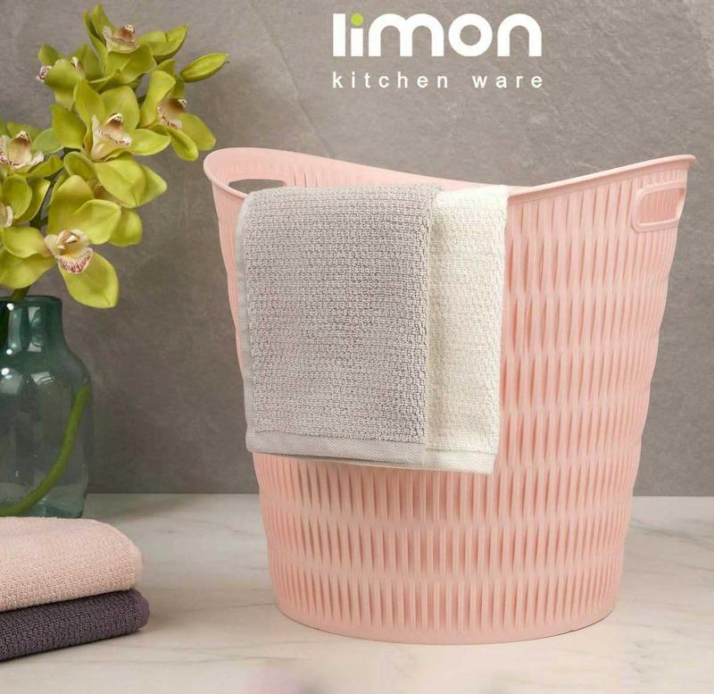 سبد رخت گرد بامبو   (الوان) کد 140035 لیمون