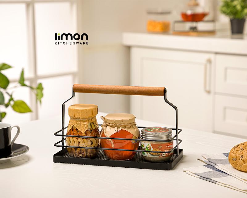 استند مستطيل فلزي دسته چوبي کد 232000 لیمون