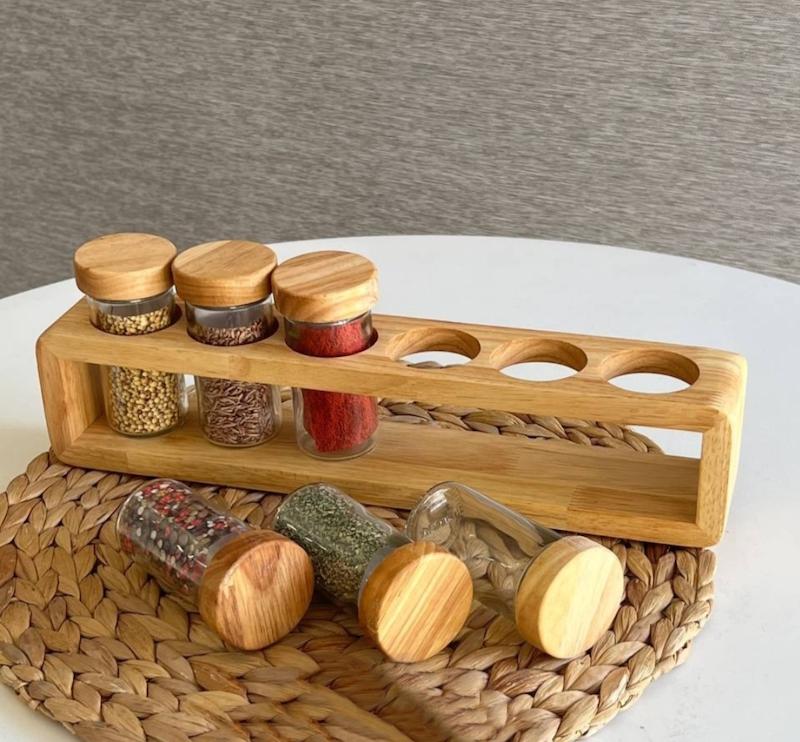 ست ادويه 6 عددي چوبي کد 230659 لیمون