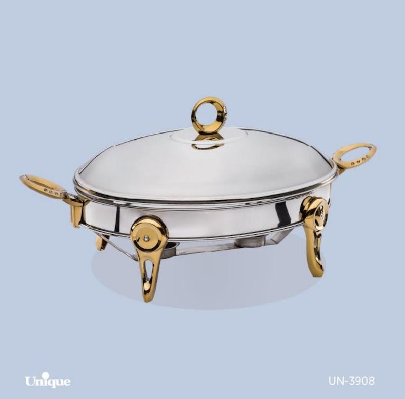 سوفله بیضی بزرگ نگین دار طلایی کد UN- 3908