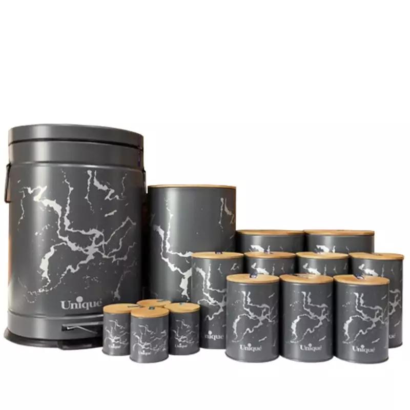 ست ۱۵ فانتزی طوسی ماربل درب بامبو کد 8008