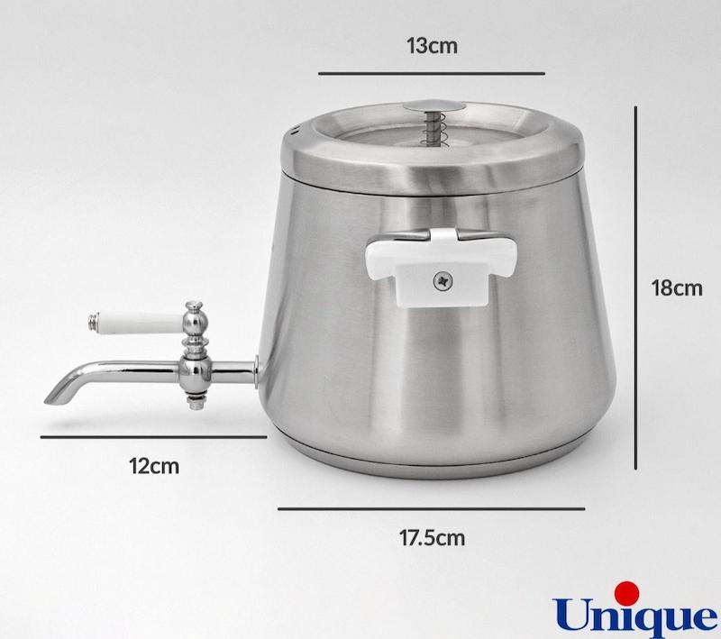 کتری و قوری 4 لیتر استیل برن یونیک کد UN- 7203