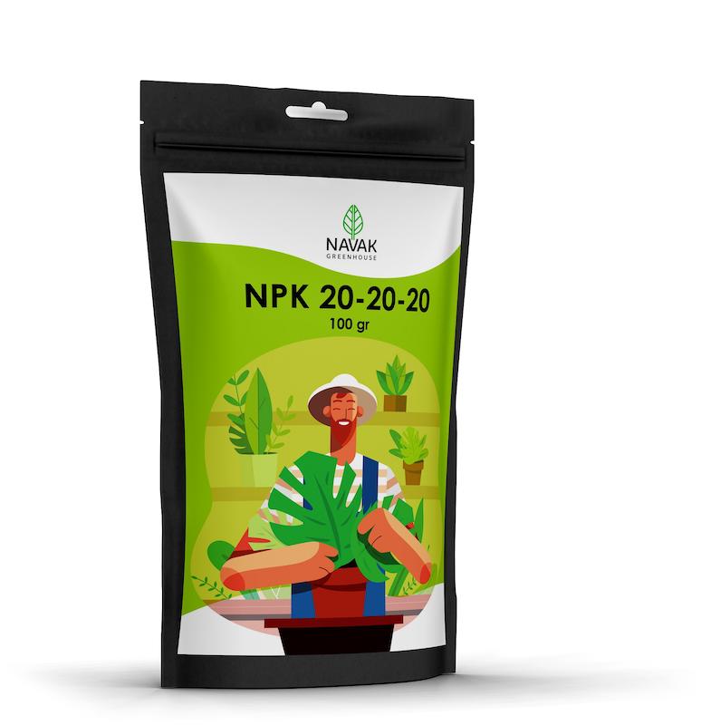 کود کامل گیاهان آپارتمانی مدل NPK 20-20-20 وزن 100 گرم