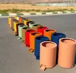 گلدان فلزی استوانه ای ورق گالوانیزه ضخامت 1 میل