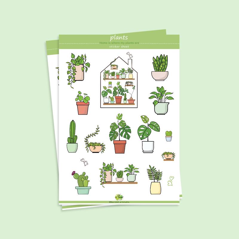 مجموعه استیکر گلدان‌ها