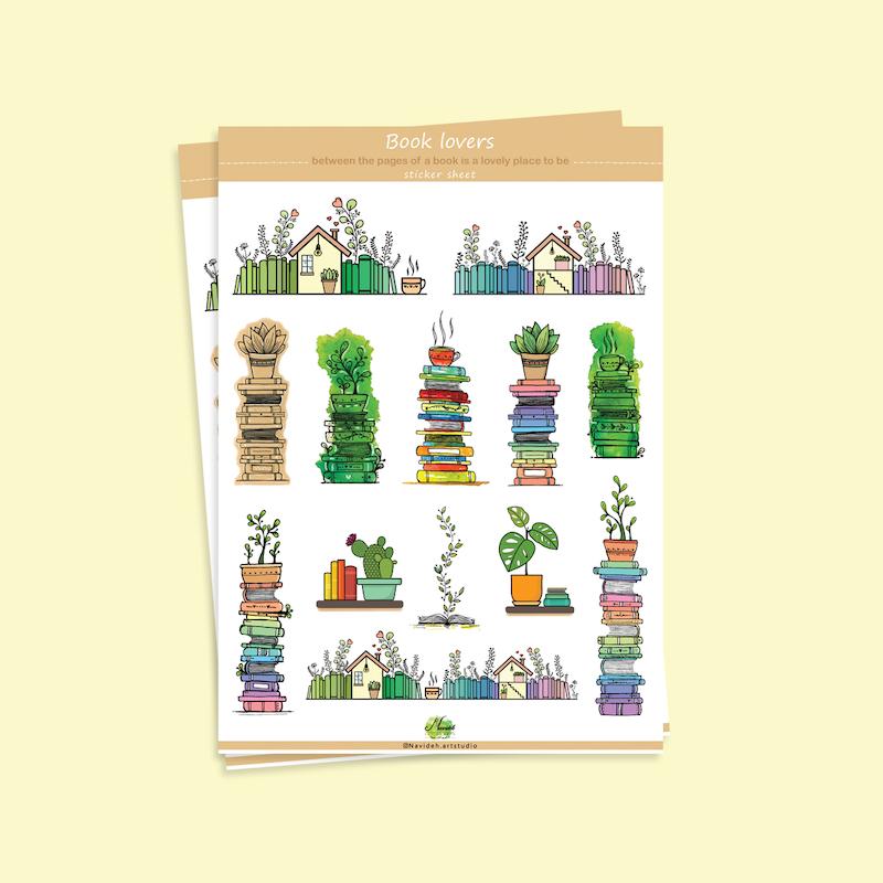 مجموعه استیکر کتاب