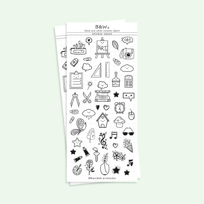 مجموعه استیکر سیاه‌وسفید 2