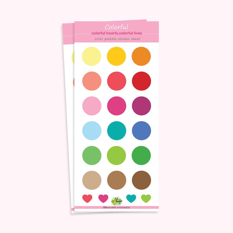 استیکر پالت رنگ Colorful