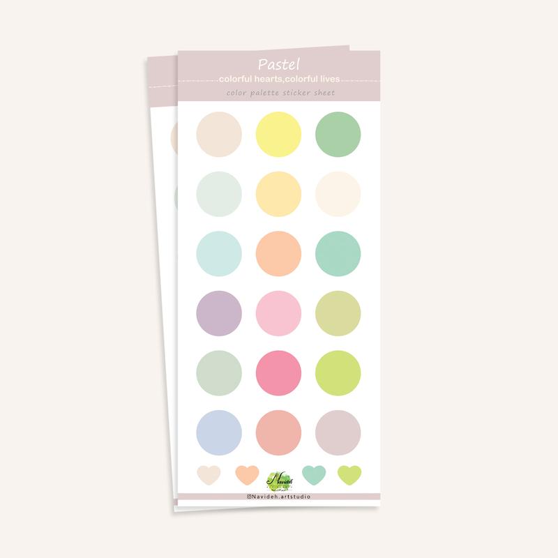 استیکر پالت رنگ Pastel