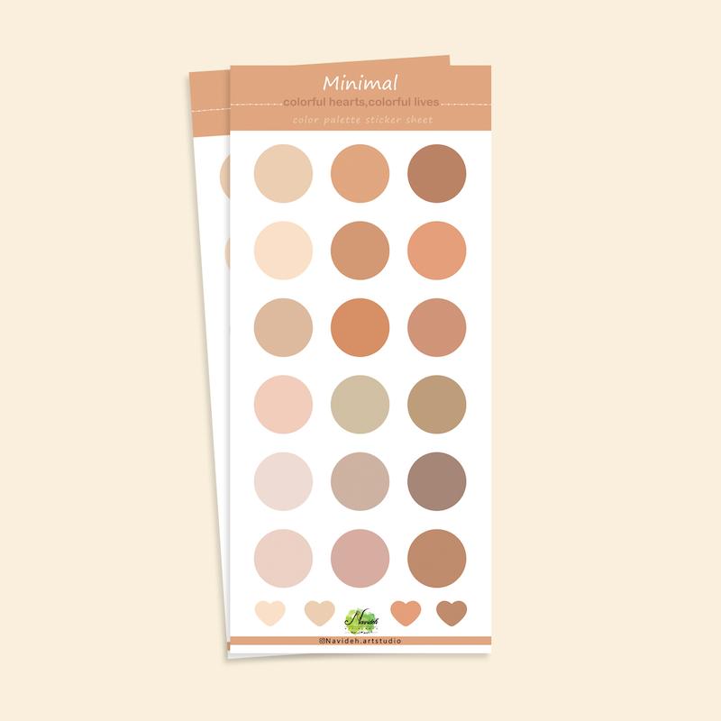 استیکر پالت رنگ Minimal