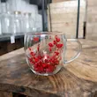 لیوان دوجداره گلدار پیرکس