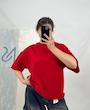 تیشرت بیسیک قواره باکسی لبه کات
