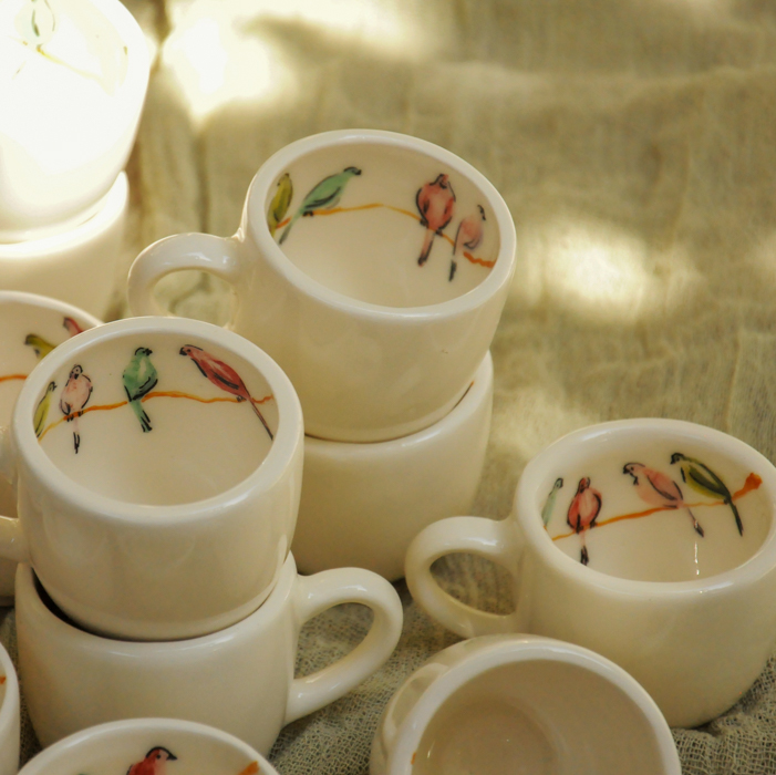 فنجان طرح پرنده