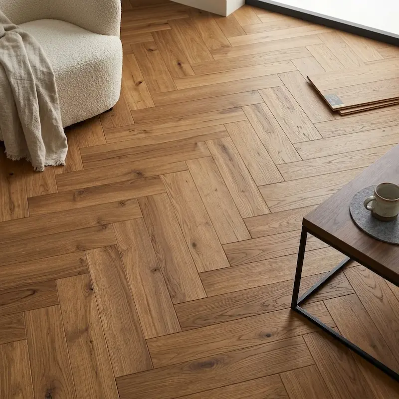 پارکت لمینت گرین لایف جناغی کد Authentic OAK