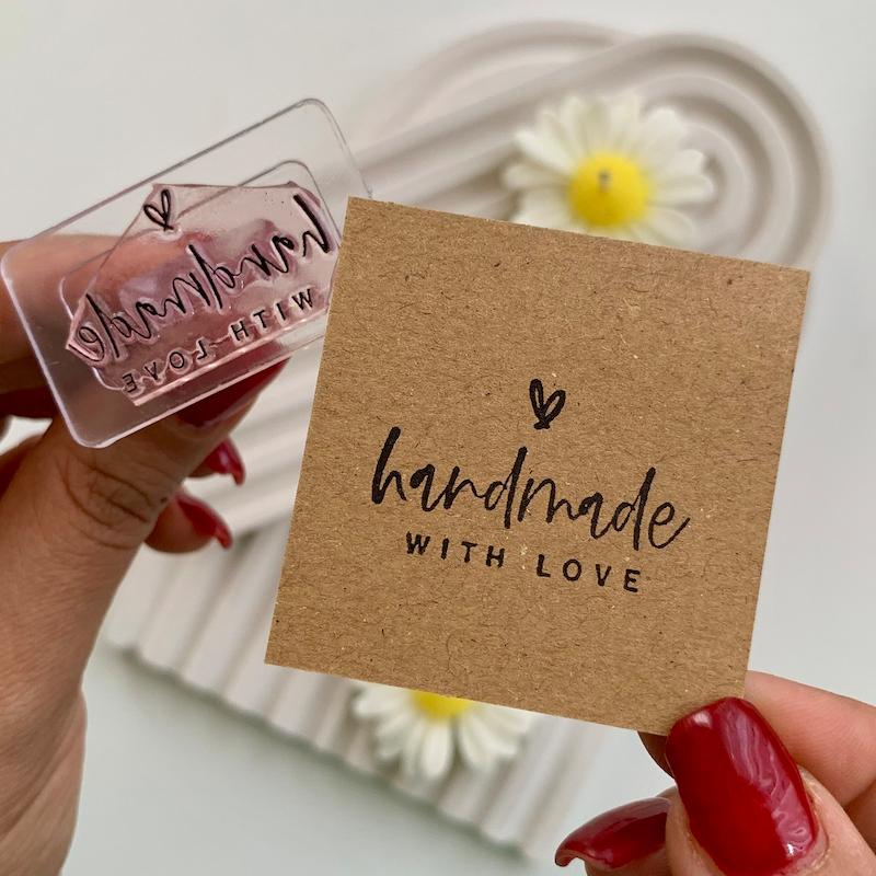 مهر ژلاتینی کد 651 ( handmade with love )