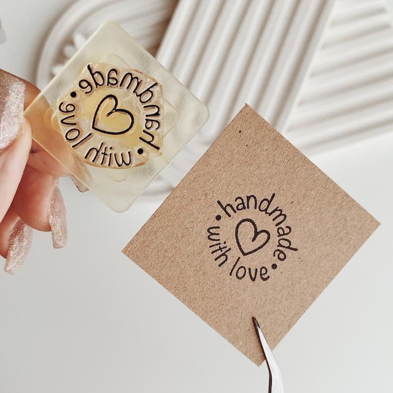 مهر ژلاتینی handmade with love  ( کد 921 )