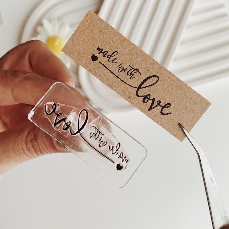 مهر ژلاتینی made with love  ( کد 923 )