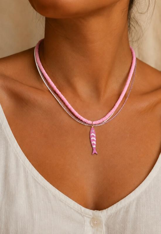 گردنبند pink fish