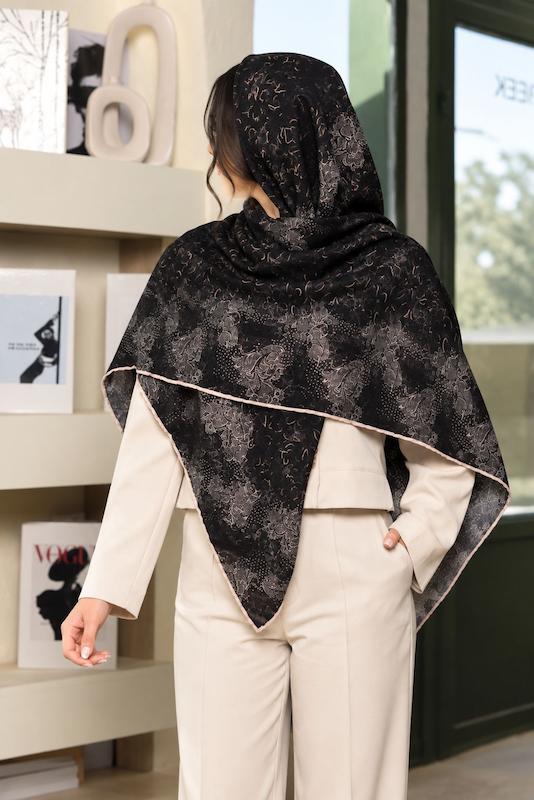 روسری زنانه طرح ترمه مشکی