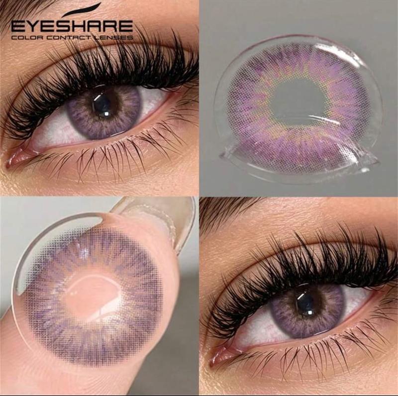 لنز رنگی بنفش Eyeshare سالیانه همراه با جالنزی