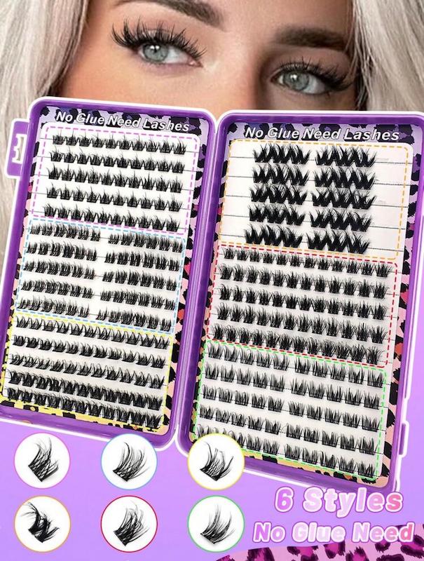 مژه خوشه‌ای خودچسب دار ۳۰۵ عددی مدل Cat Eye