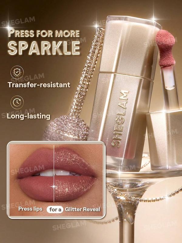 رژ لب شاین دار شیگلم Stardust Swipe Glitter Liquid Lipstick-137 Cosmic Pink