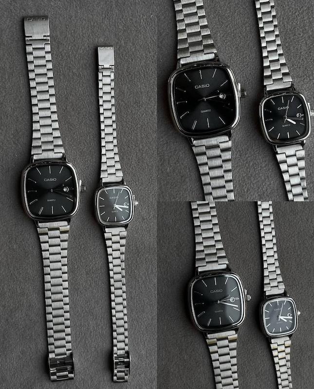 کاسیو اولدمانی نقره ای صفحه مشکی