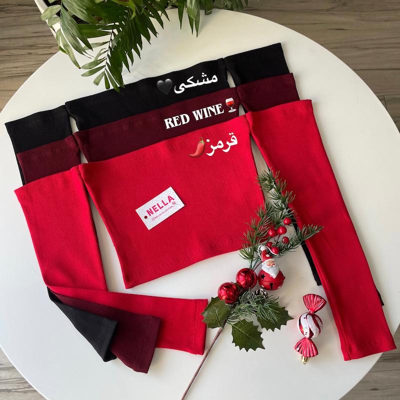 بلوز دکلته آستین دار