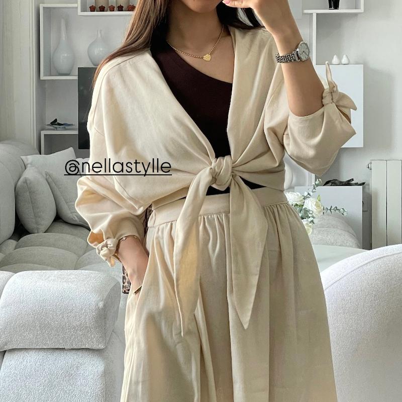 شومیز لینن گره ای🌸