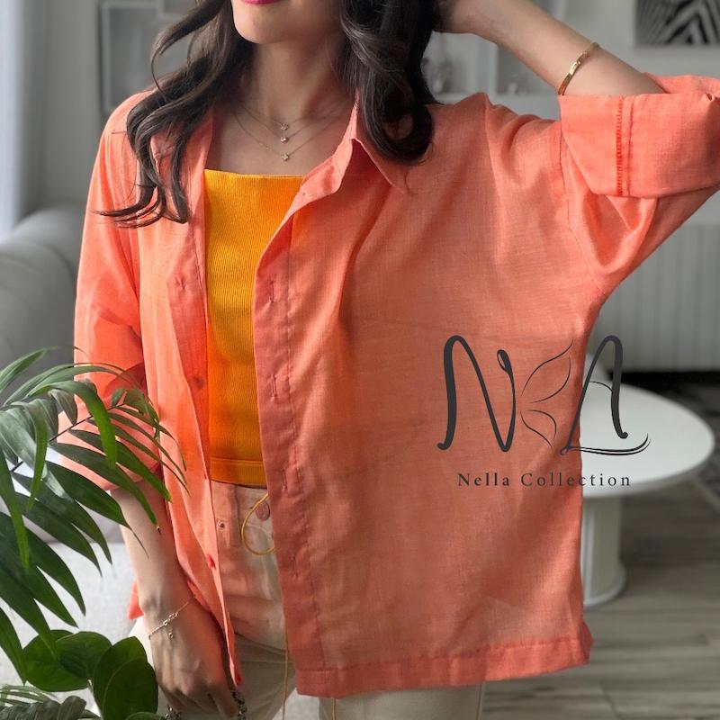 شومیز نخی پرتقال🍊