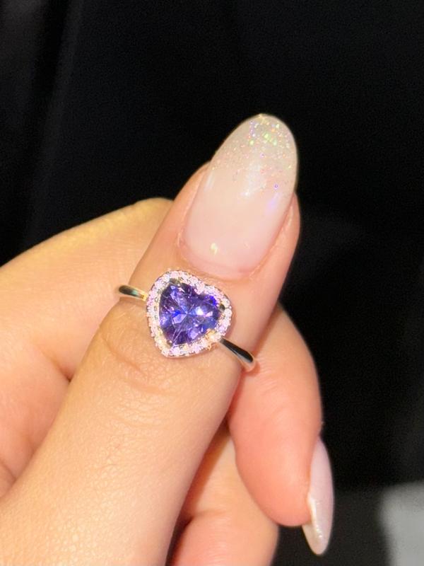 انگشتر قلب بنفش💜