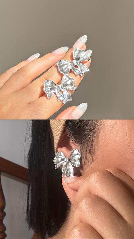 گوشواره پاپیونی نقره🥹🎀