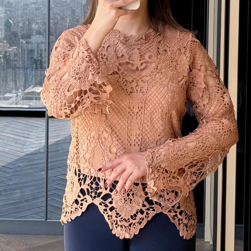 شومیز زنانه نسکافه ای سوهو