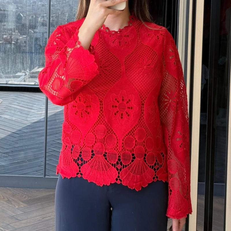 شومیز زنانه قرمز سوهو