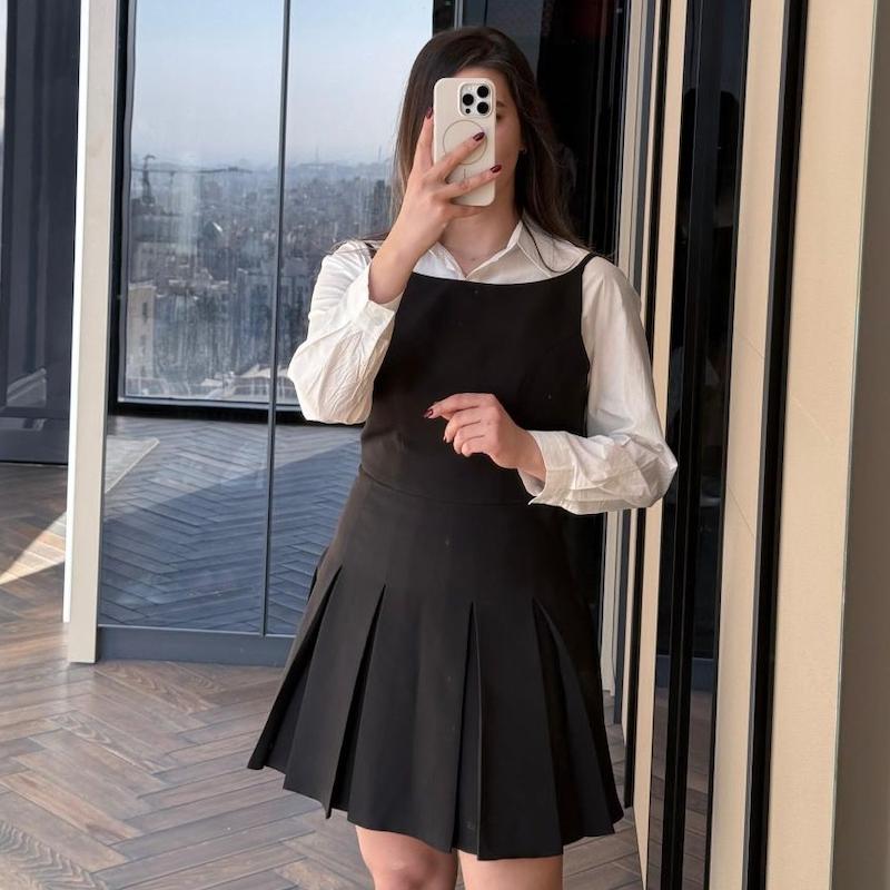 پیراهن مجلسی مشکی میتسو