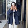 شومیز زنانه سورمه ای اکارا