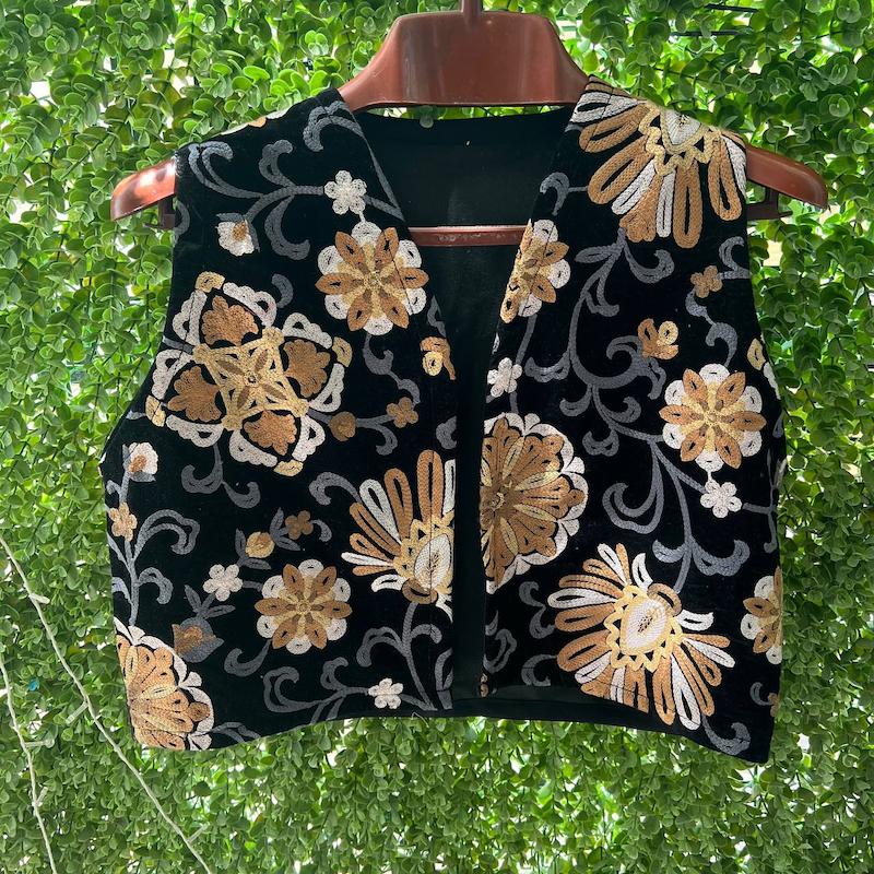 جلیقه مخمل سوزن دوزی