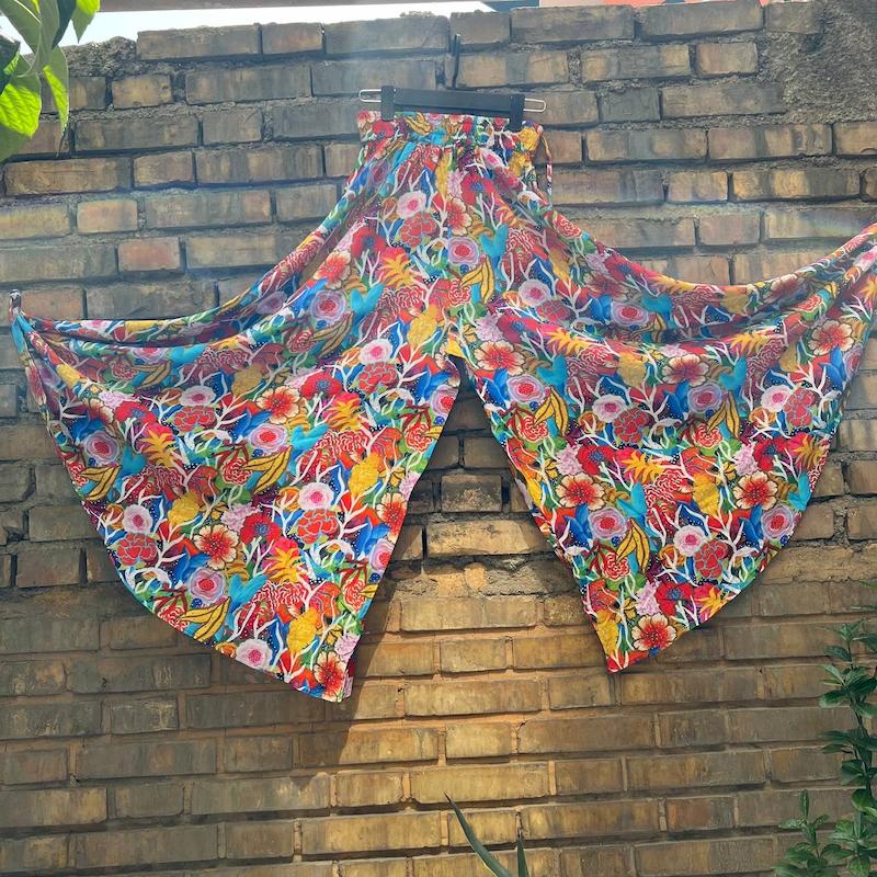 دامن شلواری گل گلی