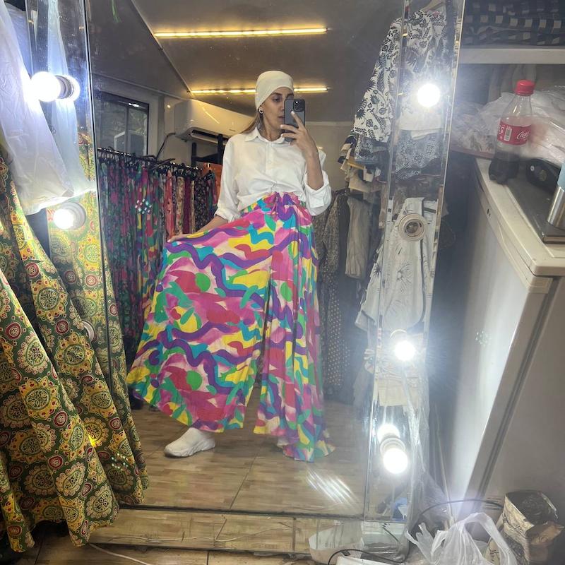 دامن شلواری نخی d36