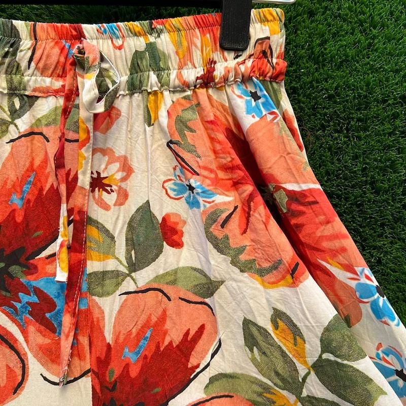 دامن شلواری نخیD55