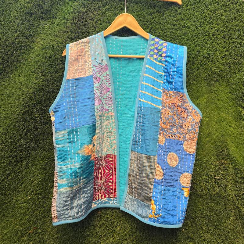 جلیقه چهل تیکه ابریشم کوک دوزی 