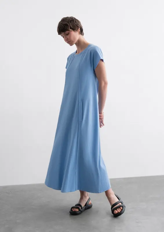 Slub Jersey Midi Dress 