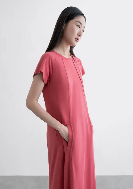 Slub Jersey Midi Dress 