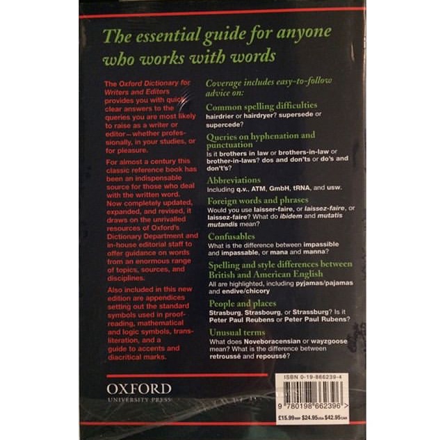  Oxford Dictionary for Writers and Editors