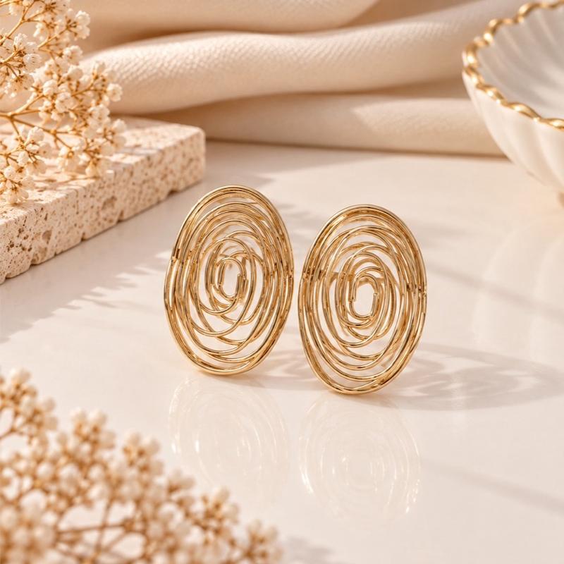 گوشواره پیچ آبکاری طلا