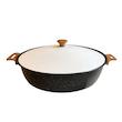 ماهیتابه چدن گرانیتی هاناتک سایز ۴۵ رنگ مشکی در سفید