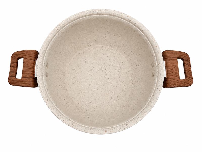 قابلمه چدن گرانیتی هاناتک سایز ۲۰ رنگ کرم درب کرم