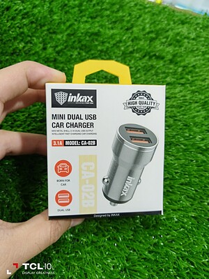 فندکی مینی برند inKax با دو  پورت USB، خروجی فست شارژ  3.1 آمپر 
