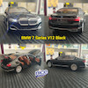 ماکت فلزی ماشین بی ام و سری7, BMW 7 Series رنگ‌ مشکی متالیک سایز 1/24 درب باک باز شونده(تصاویر اختصاصی)