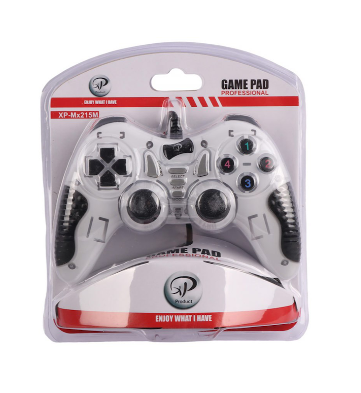 دسته بازی تک شوک دار XP-Product مدل XP-M215M رنگ سفید سیمی گارانتی سلامت فیزیکی 